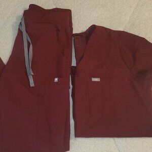 NWOT figs burgundy set